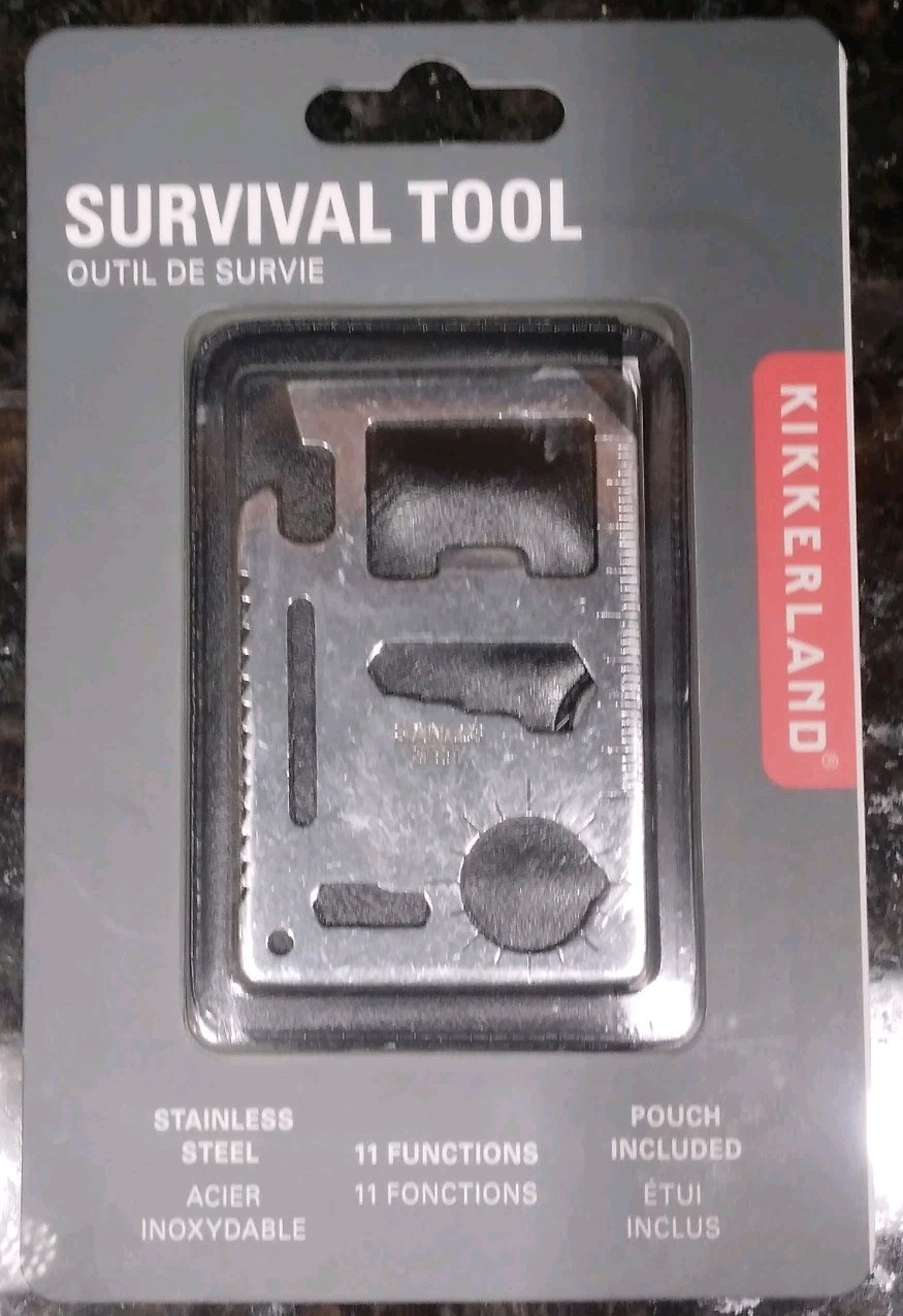Kikkerland Stainless Steel 11 Function Survival Tool with Pouch NEW