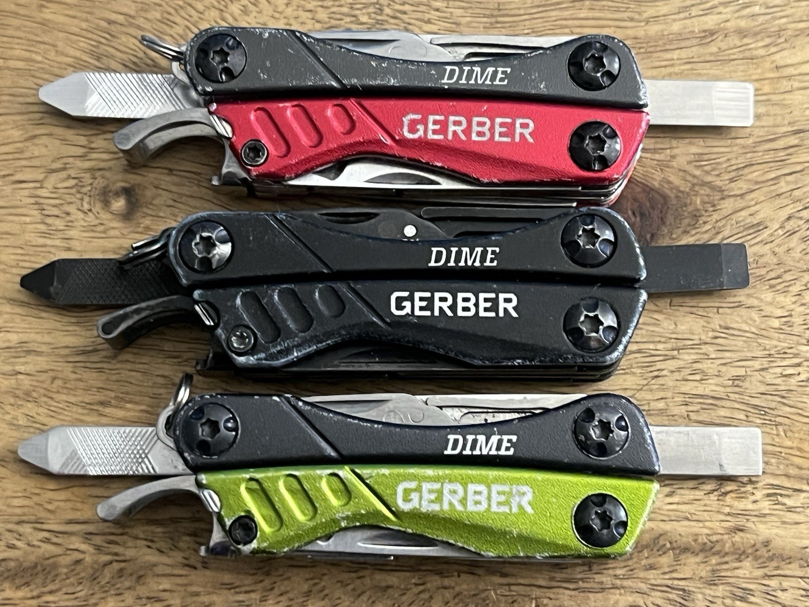 Gerber Dime Mini Multi-Tool Knife Pliers Scissors Driver SUPER Nice! Lot Of 3