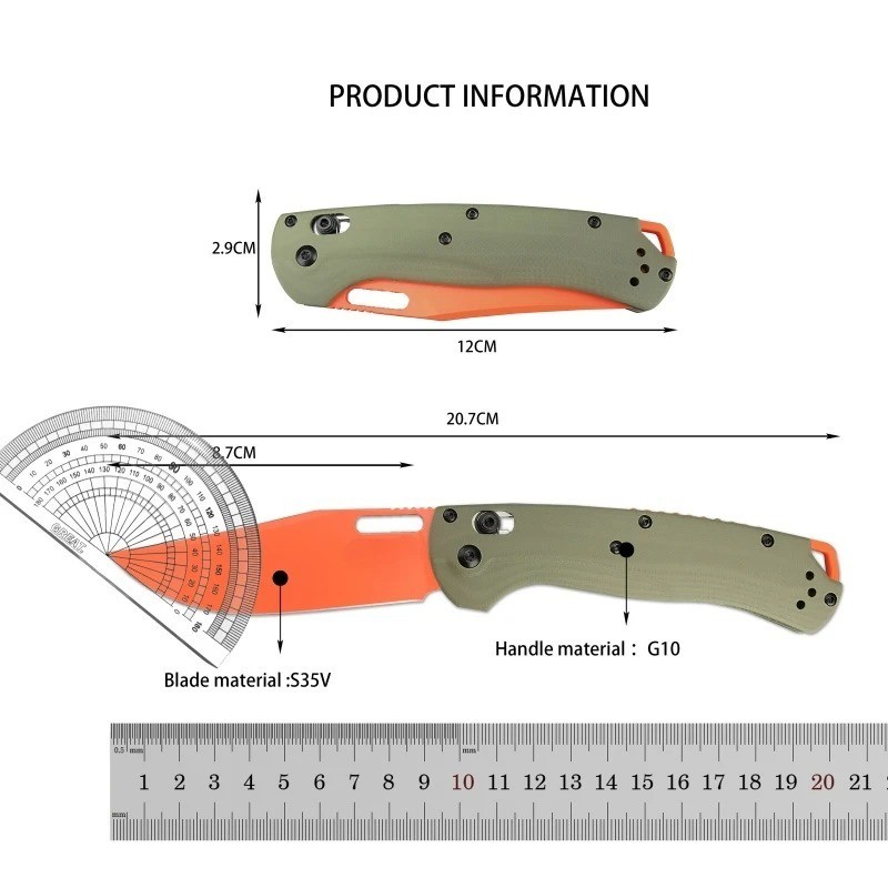 G10 Folding Camping Knife Ambidextrous Multi-Purpose BBQ Tool