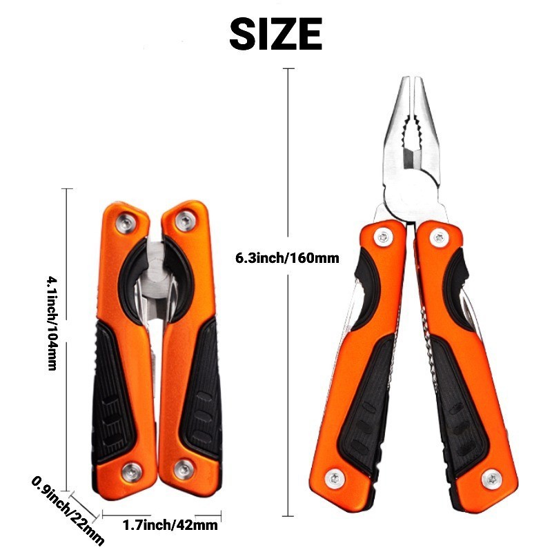 Stainless Steel Multi-Tool Plier with Folding Knife for Outdoor & Camping Use