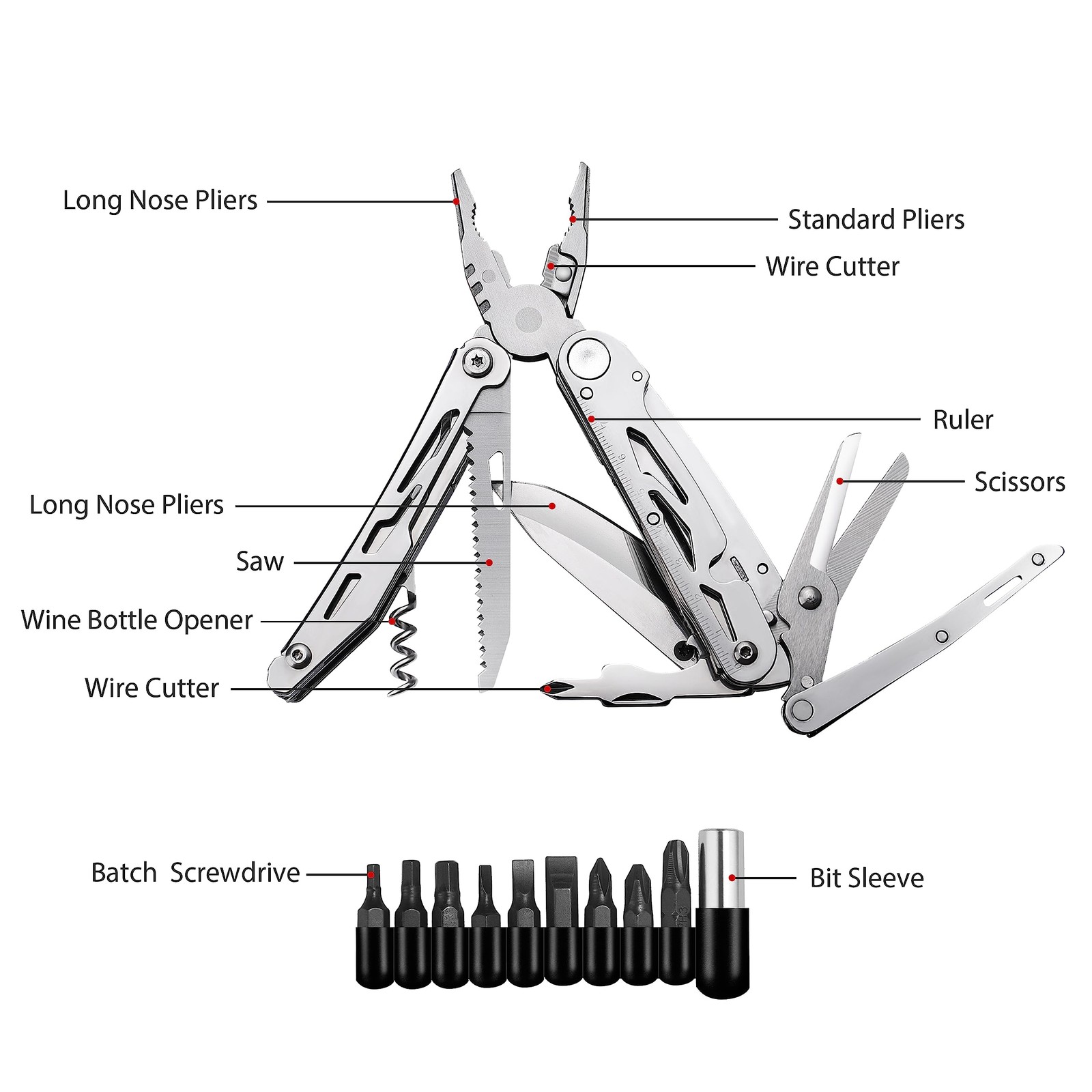 Multitool Folding Pocket Knife Gifts for Men Dad 18 in 1 Campin…