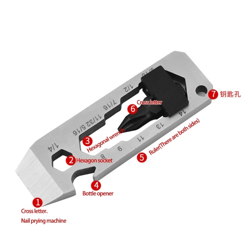 Portable Crowbars Bottles opener Ruler Nails Pullers for Prying, Lifting,