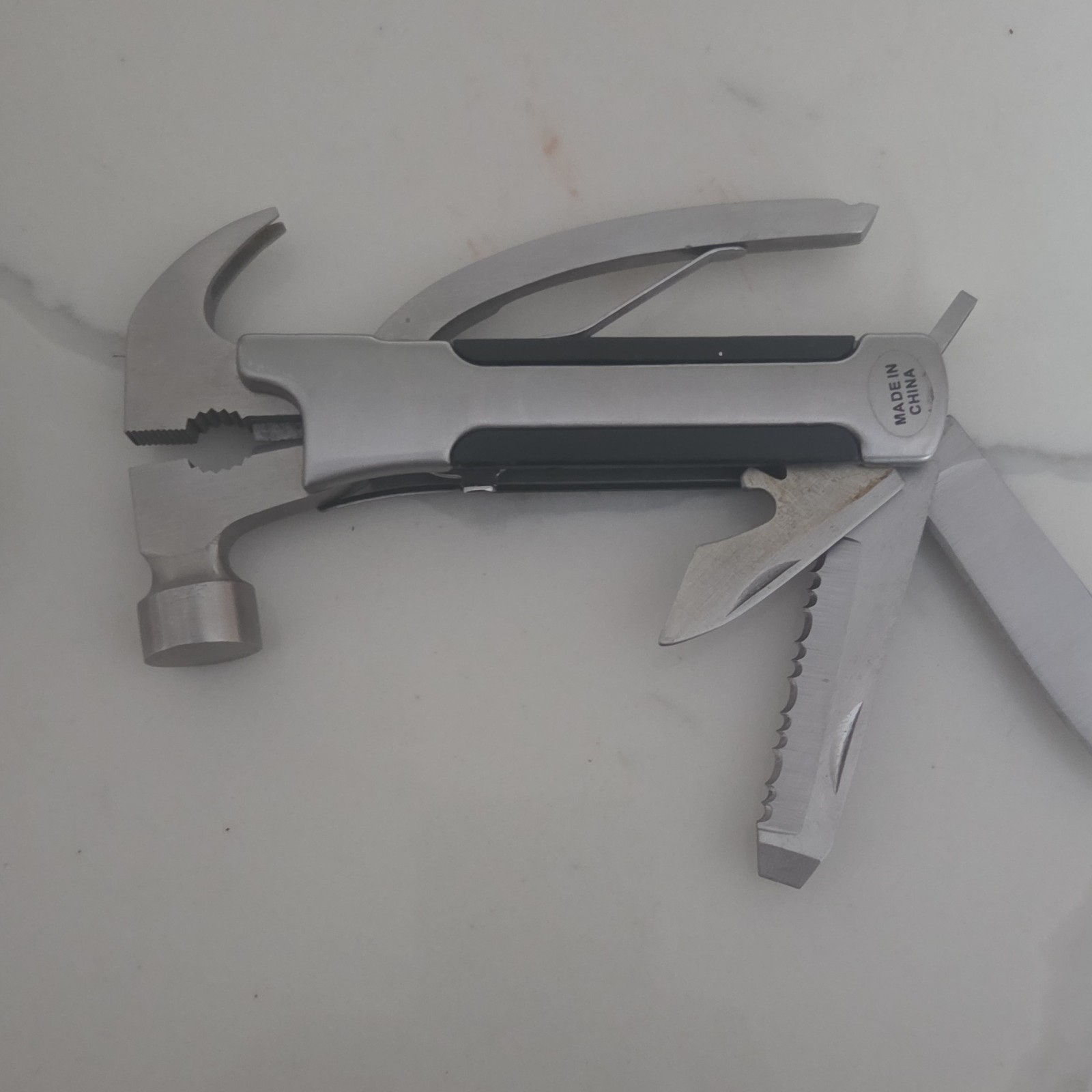 Buxton No 113 Multi-Tool Hammer Stainless Steel Knife File Bottle Opener Silver