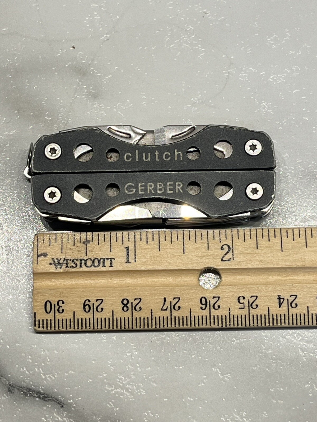 Gerber Clutch Gray Mini Multi Tool Needle nose Plier Wire Cutter Knife File
