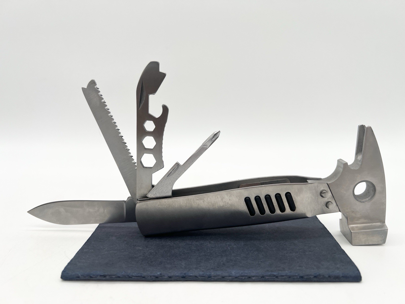 Stainless Steel Hatchet Multi Tool Axe Hammer Knife Saw Wrench Nylon Sheath
