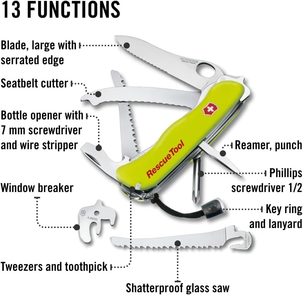 VICTORINOX SWISS ARMY 0.8623.MWN Rescue Tool 6 Tools , Stainless Steel