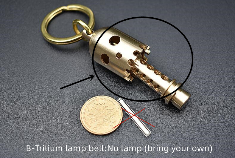 1PCS Small Brass Bell Wind Chime Rope Bead Penant Keychain EDC Pendant Ornament