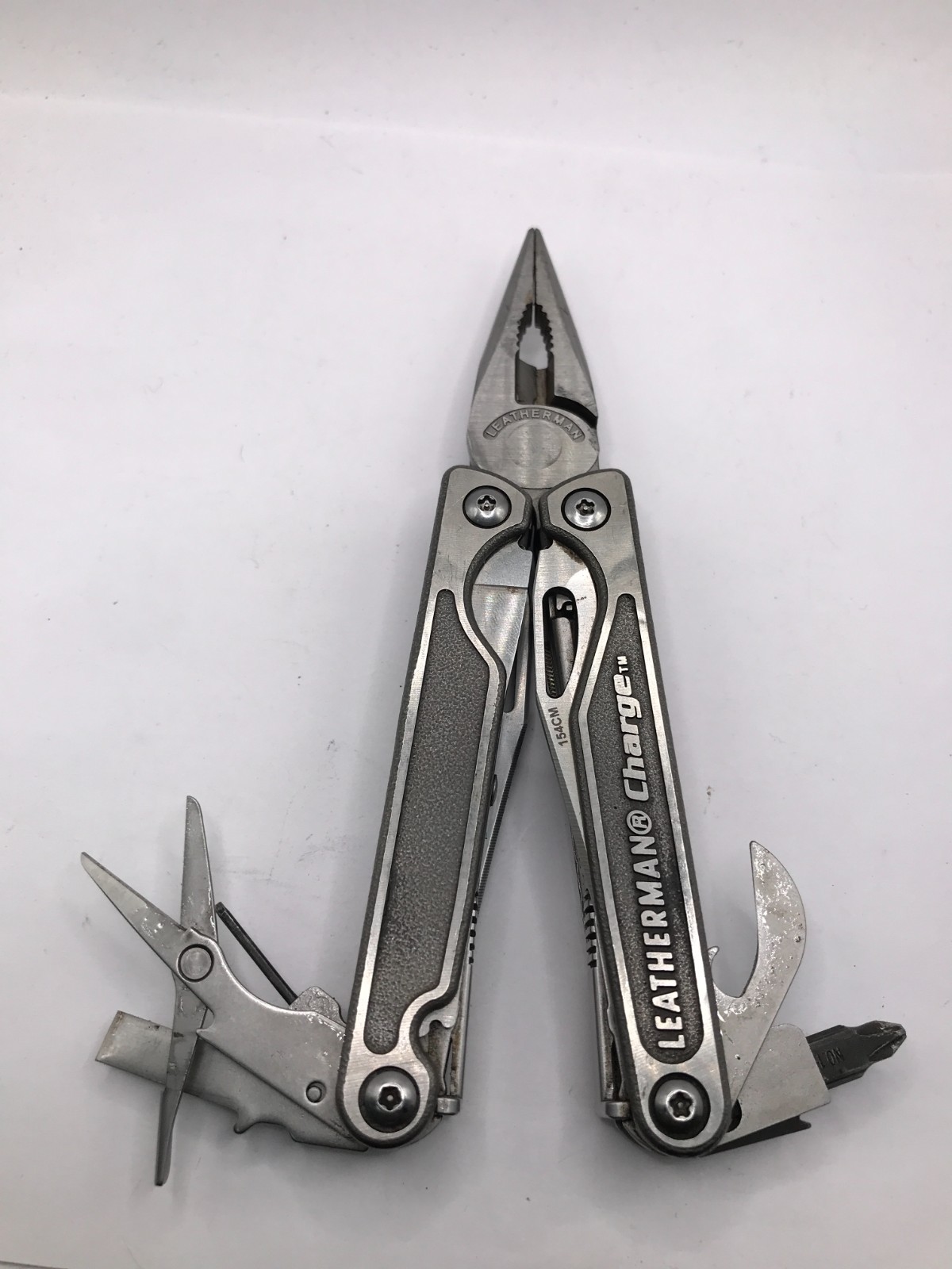 Leatherman Charge TI Gen1 Titanium 154CM TM trademark logo rare PAT Pend USED