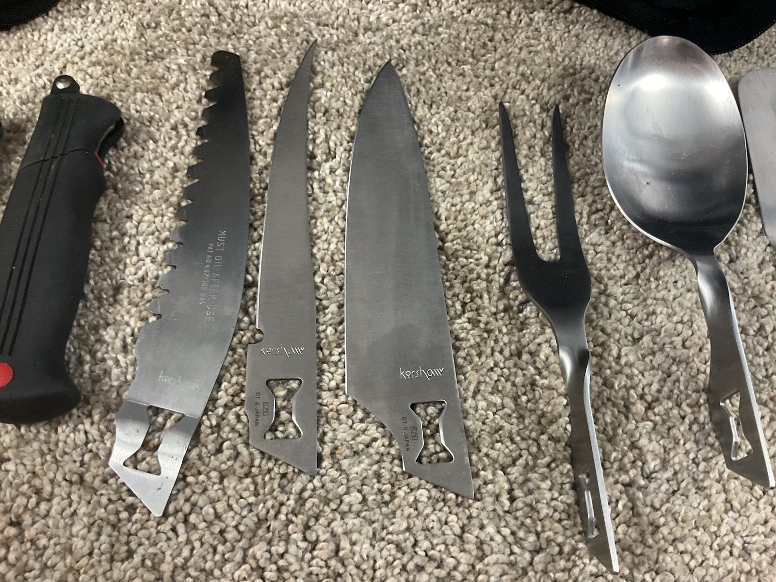 Kershaw Kai Camp Tool Utensils w/ Case Made in Japan Excellent
