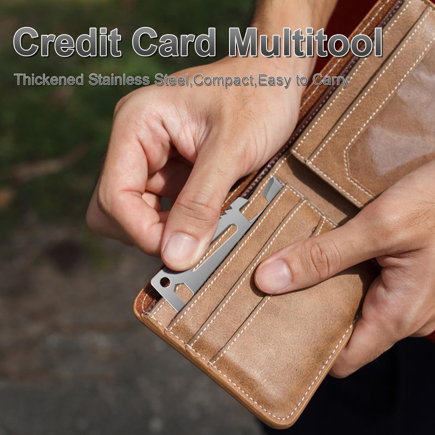 10 Pack 11-in-1 Credit Card Multitool Survival Pocket Tool for Men Silver Set