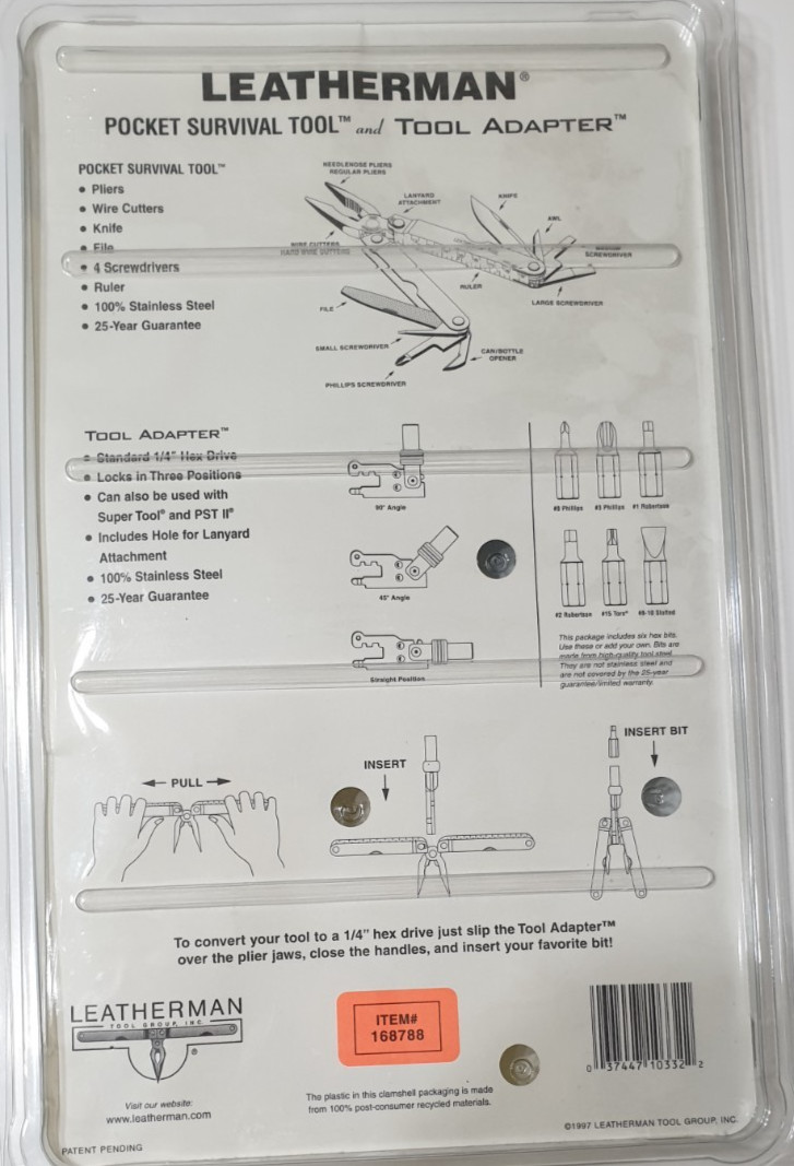 🔥🔥🔥🔥 Leatherman PST + Bits +Tool Adapter Set Collectable New In Blister Rare