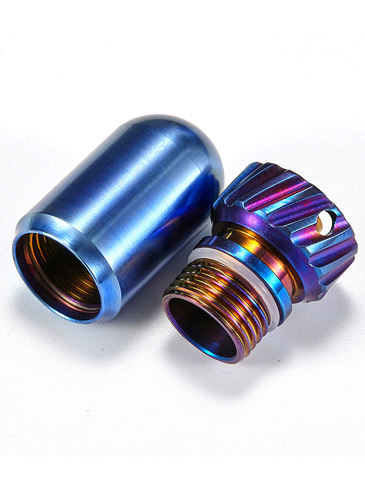EDC Titanium Multi Tools Waterproof Portable Medicine Bottle Key Pendant Box Set