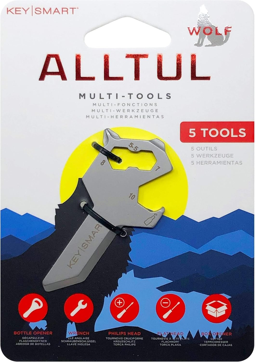 KeySmart AllTul Shark 4-in-1 Everyday Carry Multi-Purpose Keychain Multitool
