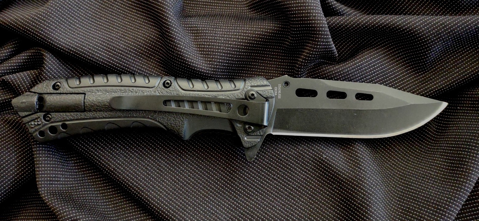 8″ Black Spring Assisted Locking Pocket Knife Folding Tactical Rescue Camping
