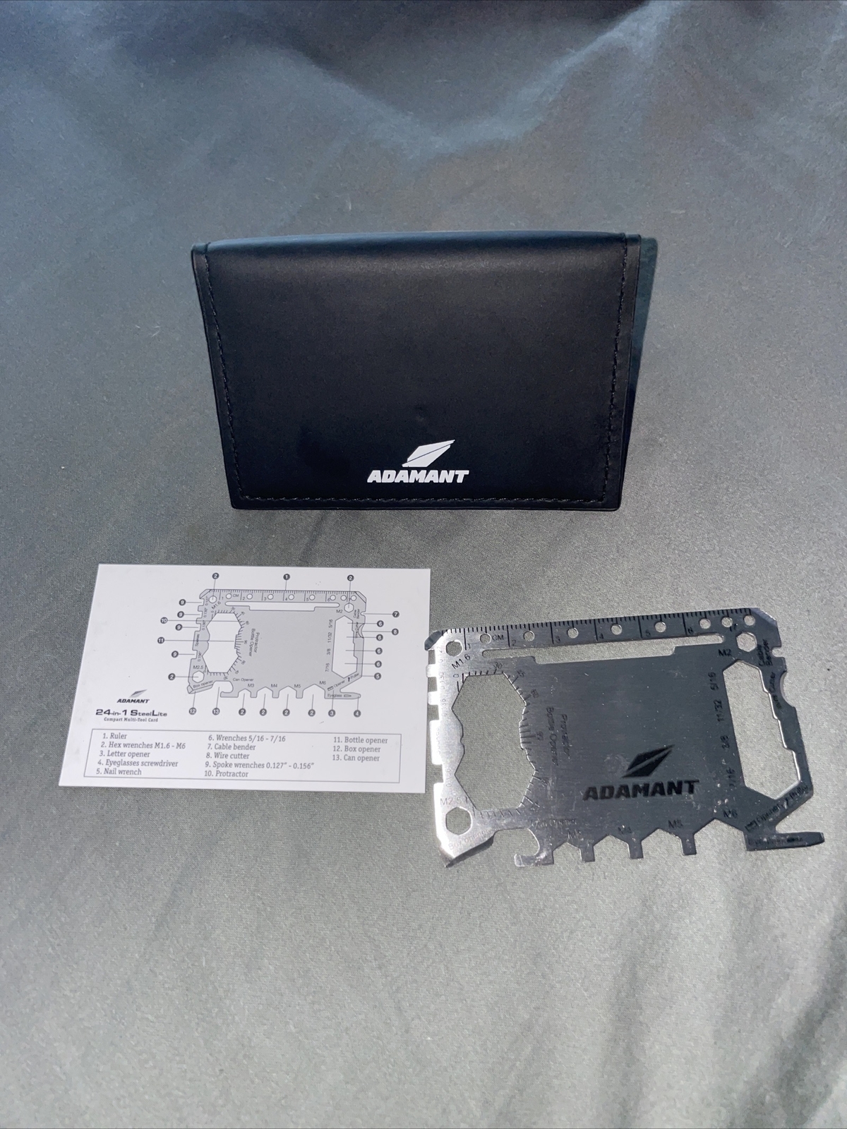 Adamant 24in1 SteelLite Compact Multi-Tool Card w/ Synthetic Leather Case ($42!)