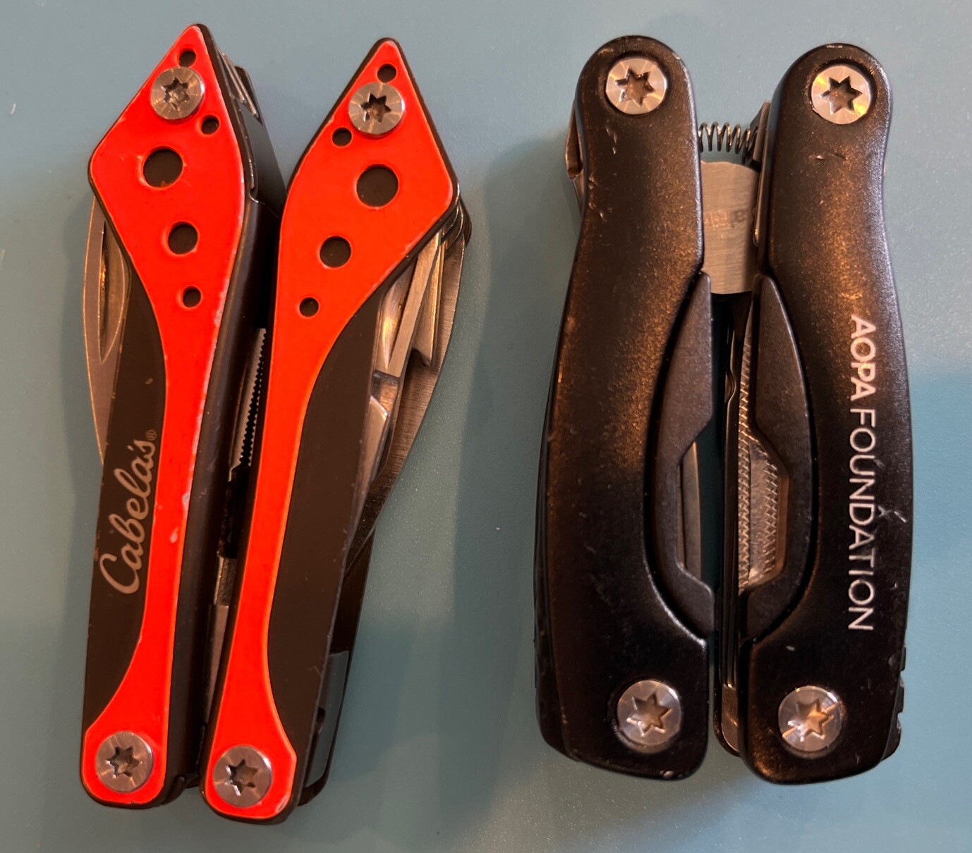 Cabelas Multi Tool and APOA Foundation , 7 Tools Each, Two Multi Tools