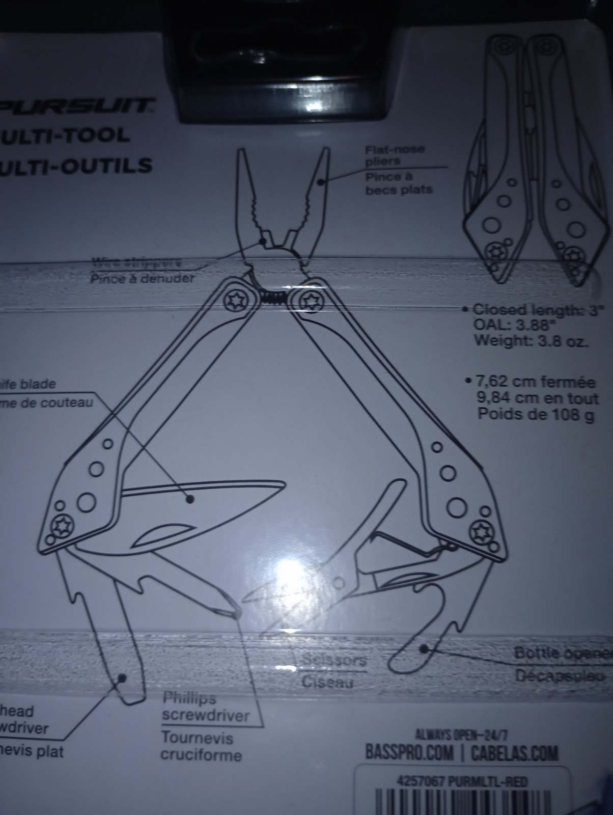 PURSUIT Multi-tool RED 7-in-1 Stainless Steel Tools New Sealed Fast Shipping ✅