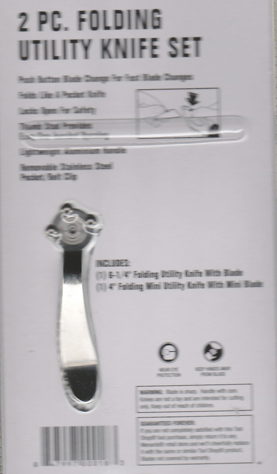 Guidesman 2.5″ Folding SS Knife,Titanium Plated Drop Pt + Utility Knife, 2PC Set