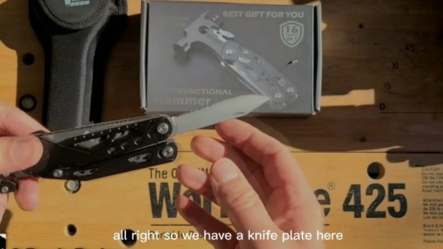 Multitool 16 in 1 Hammer Pliers Knife Screwdrivers Bottle Opener Car Safety
