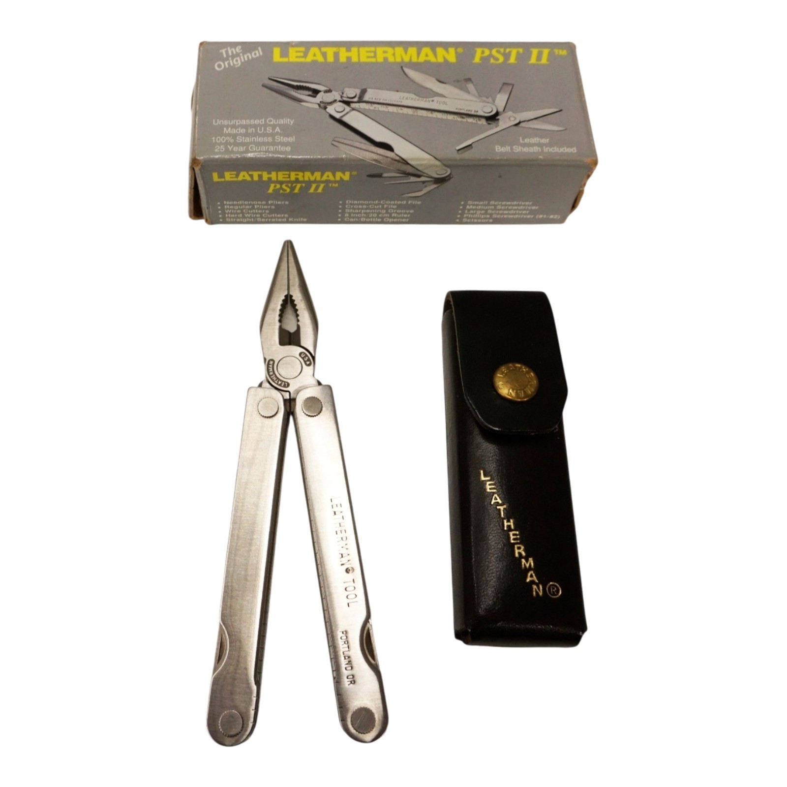 Vintage Leatherman PST II Multi Tool USA w Case Box Near Mint Original PST2