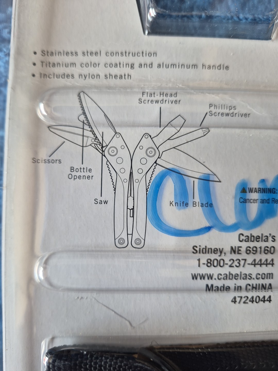Cabela’s / Multi-Tool / Purple / 3” Closed / 3.875” Overall / 3.8 Oz