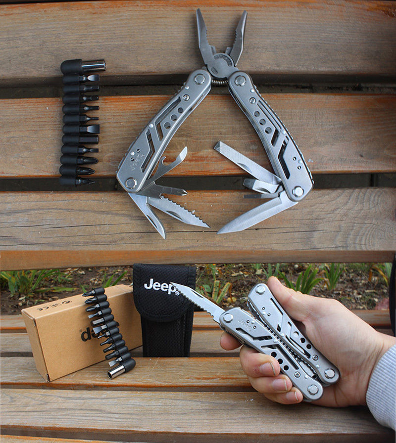 JEEP Multi-function Outdoor Set Pliers Knife Stainless Steel Camping Screwdriver
