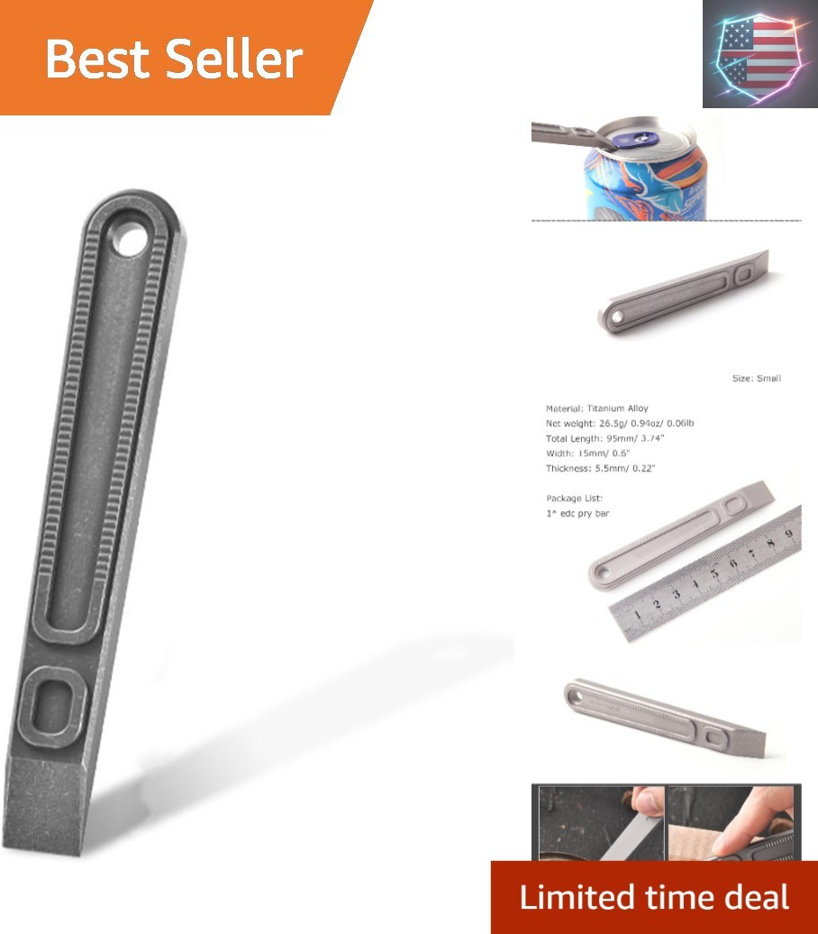 EDC Pry Bar Mini Multi Tool Titanium 3.74“ Package/Can Opener for Everyday Ca…