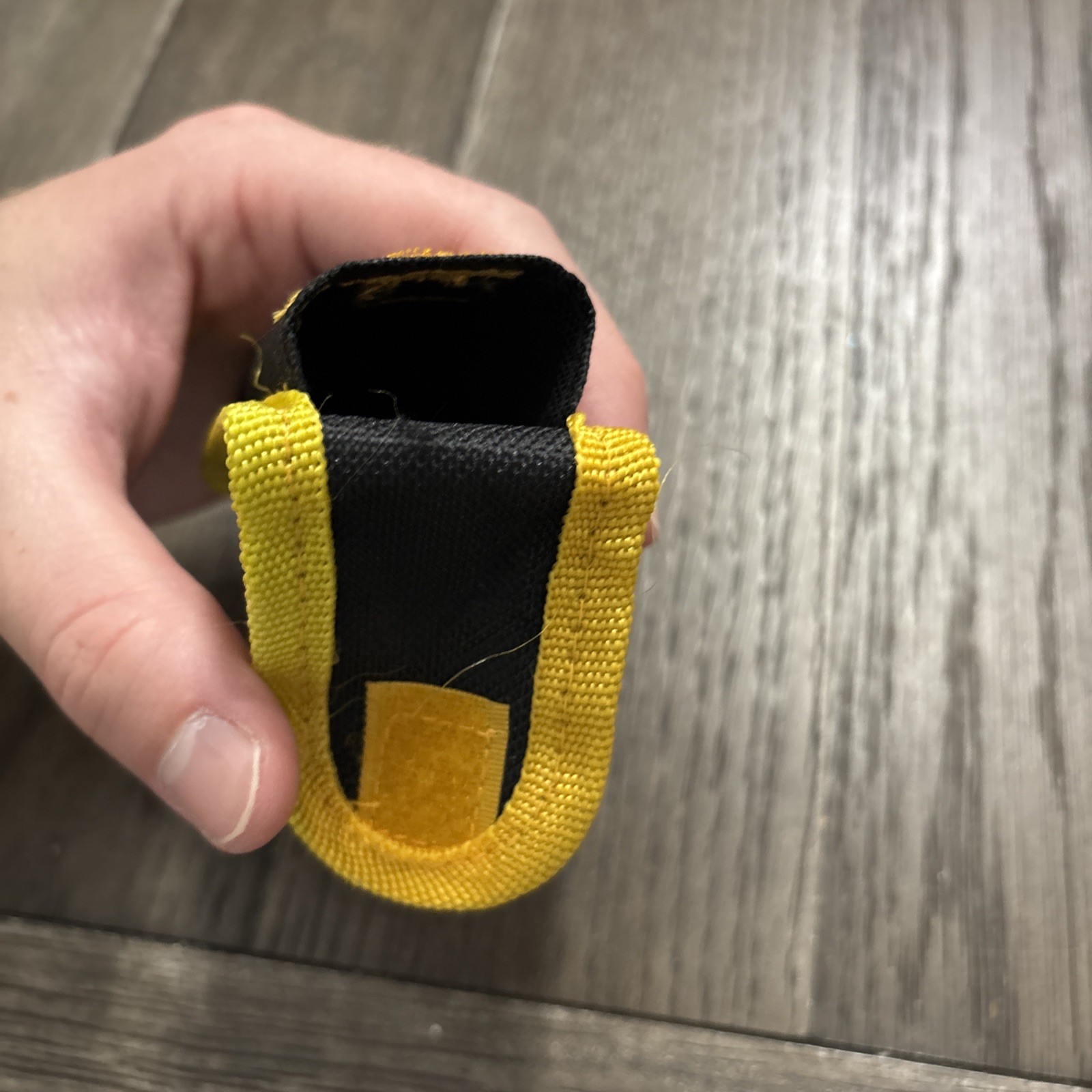 Nylon Flashlight, Knife, Tool Holder. 5”. Yellow & Black