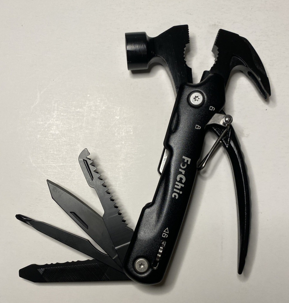 ForChic Hammer Multi-Tool 12-in-1 Folding Multitool w Carrying Case