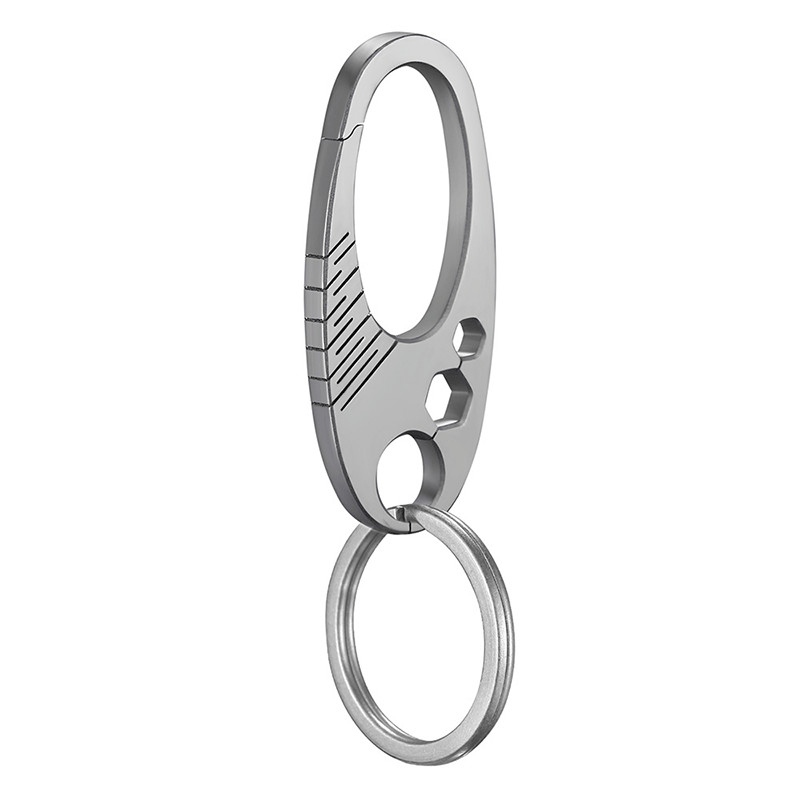 EDC Titanium Alloy Keychain Carabiner Waist Fast Hanging Buckle with Key Ring