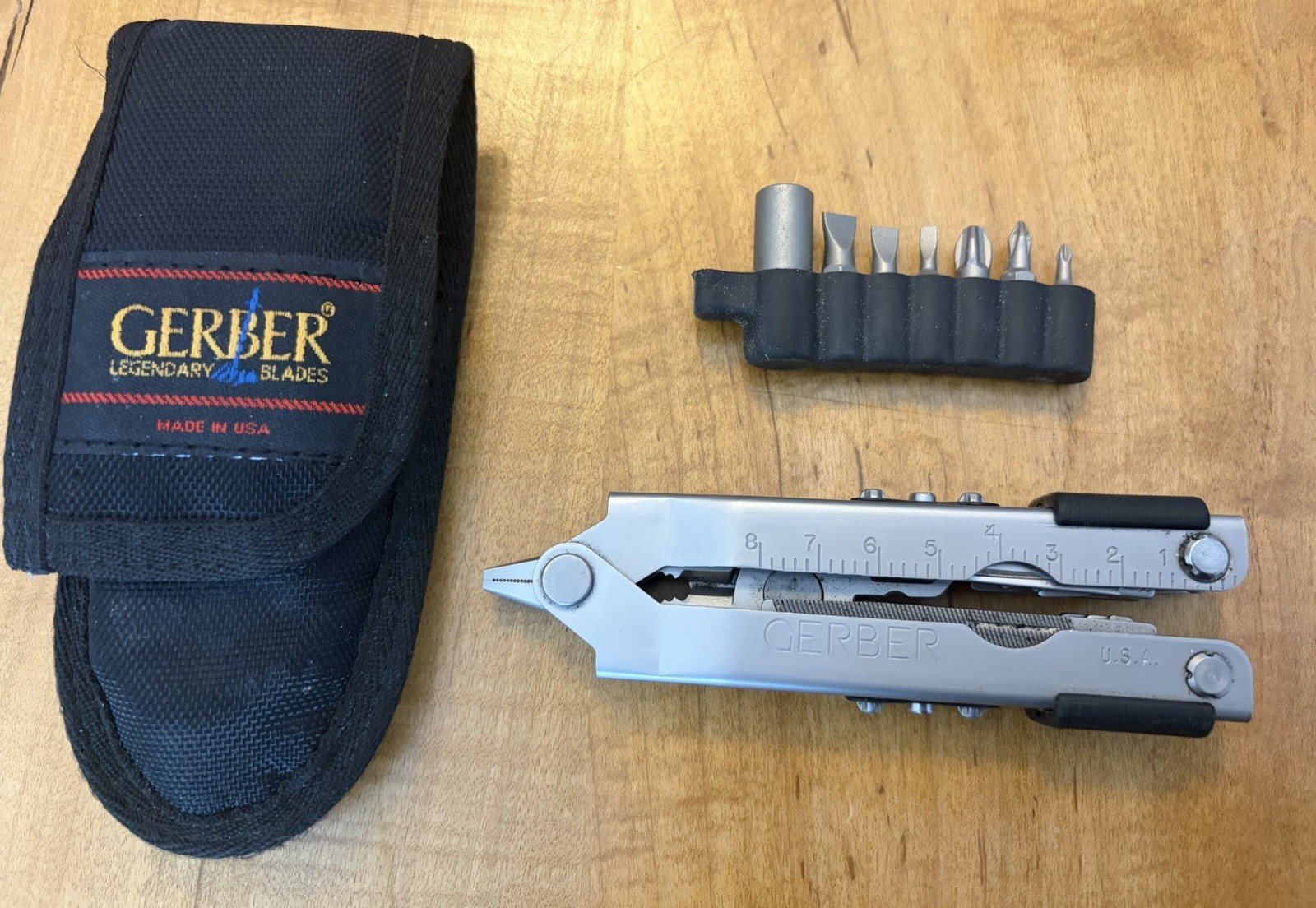 Vintage Gerber Needle Nose MP600 Multi-Tool Nylon Sheath & Socket Bits USA