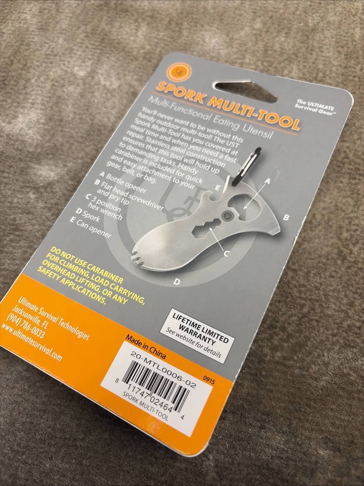 UST Ultimate Survival Technologies Survival Spork Multi-Tool Stainless Steel NEW