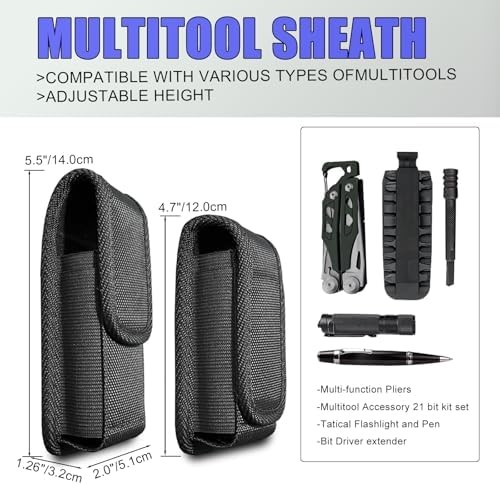 Multitool Sheath, EDC Belt Pouch Organizer for Men,Tool Sheath Compatible with L