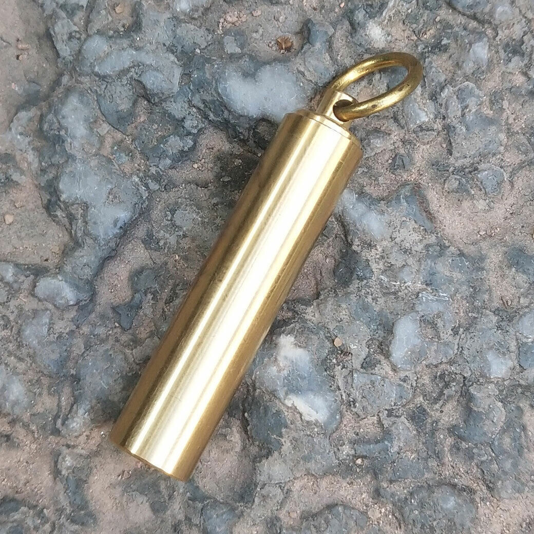 Solid Brass Self-defense Mini Waterproof Storage Container Box EDC Tool Pill