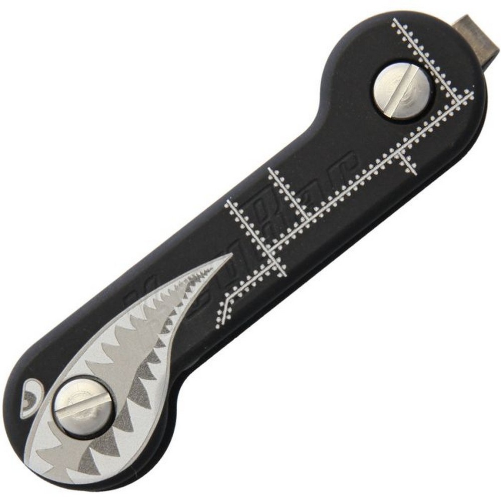 KeyBar Bomber Artwork Multitools Black Anodized Includes Link For Key Fob