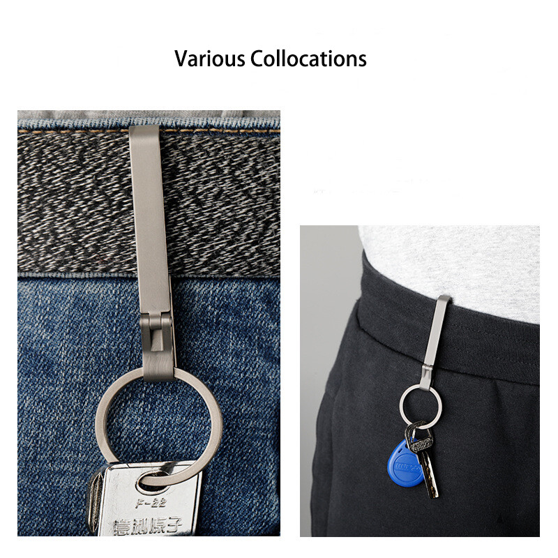 Titanium Alloy Quick Buckle Detach Belt Waist Hanging Keychain Key Ring Tool EDC