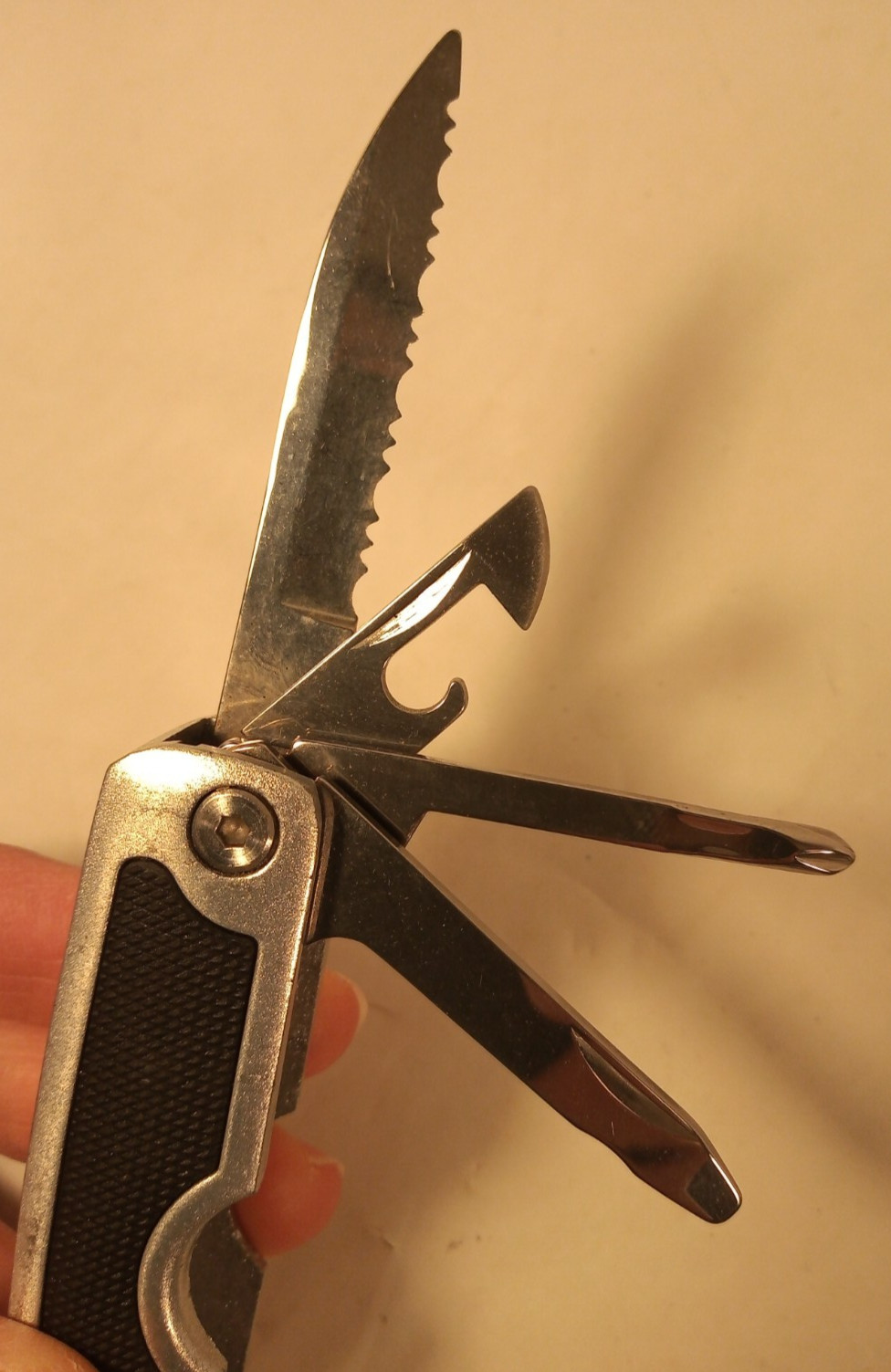 Ozark Trail Large Multi Tool Pliers Knives Saw Screwdrivers Openers Black Handle