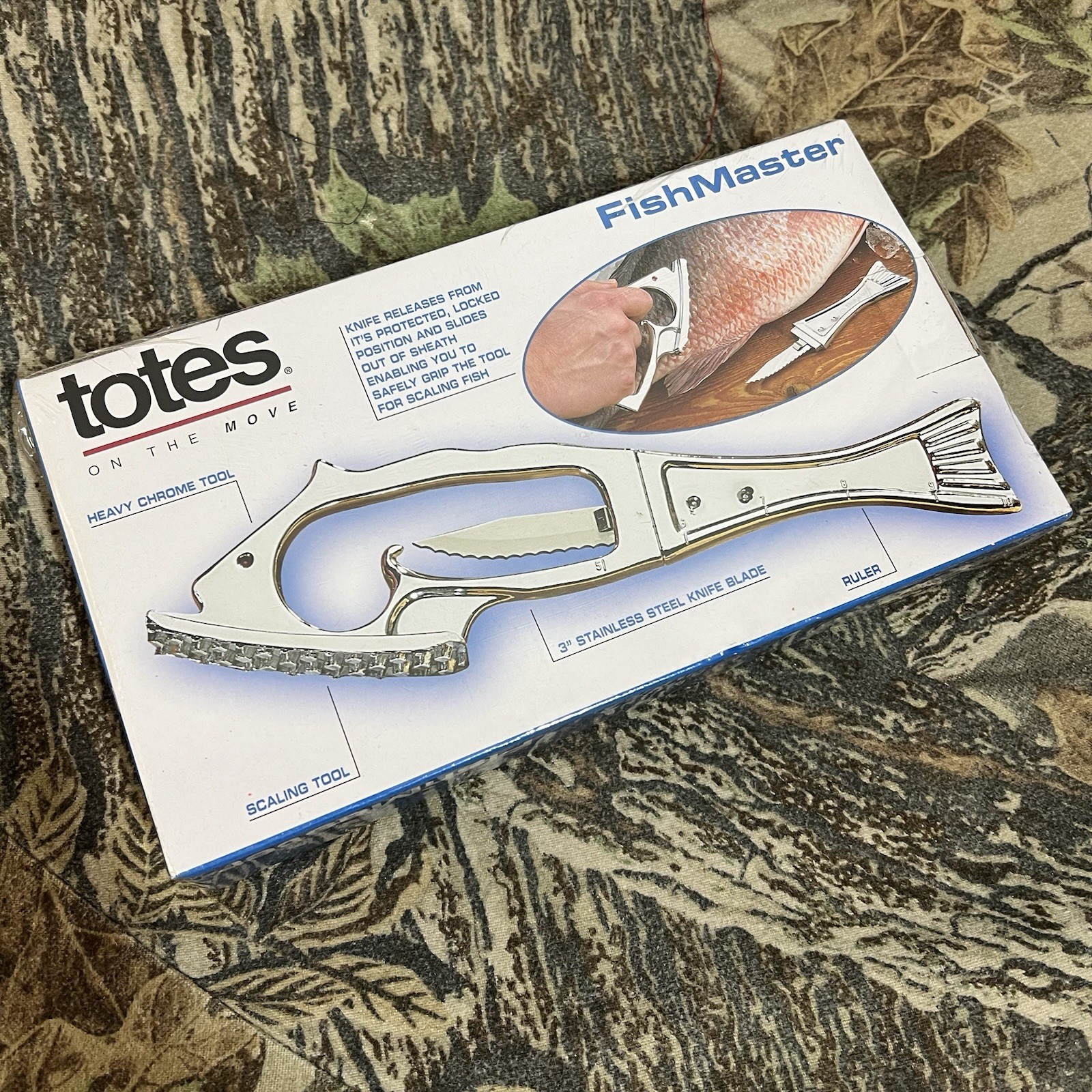 Totes Fish Master Stainless Steel Knife Blade Fish Scaling Tool Chrome SEALED