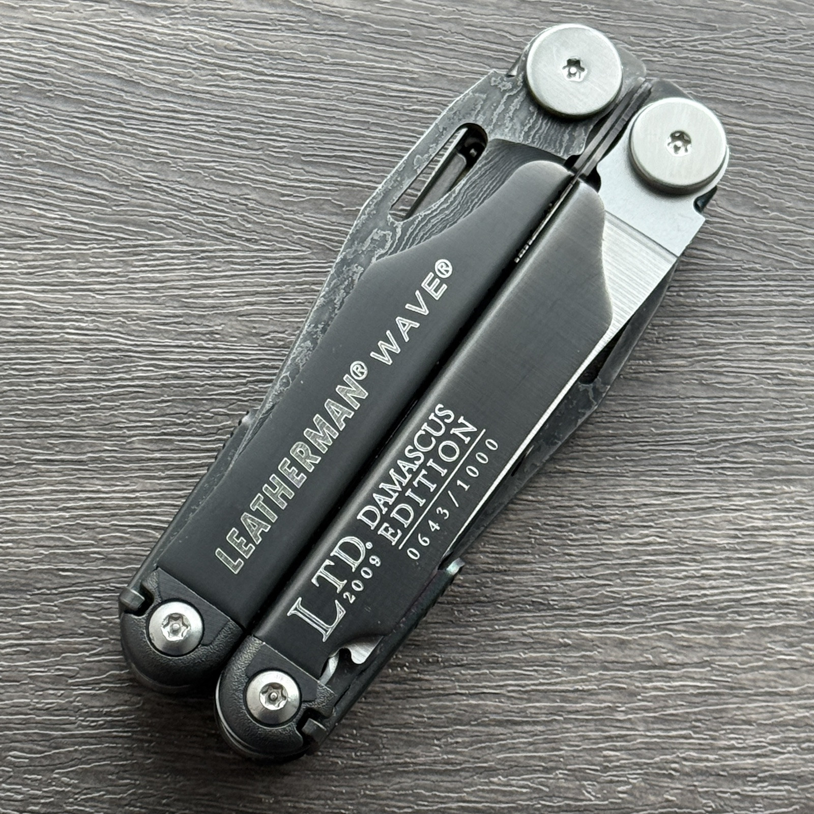 Collectible Limited Edition Leatherman Damascus Wave multitool. Serialized