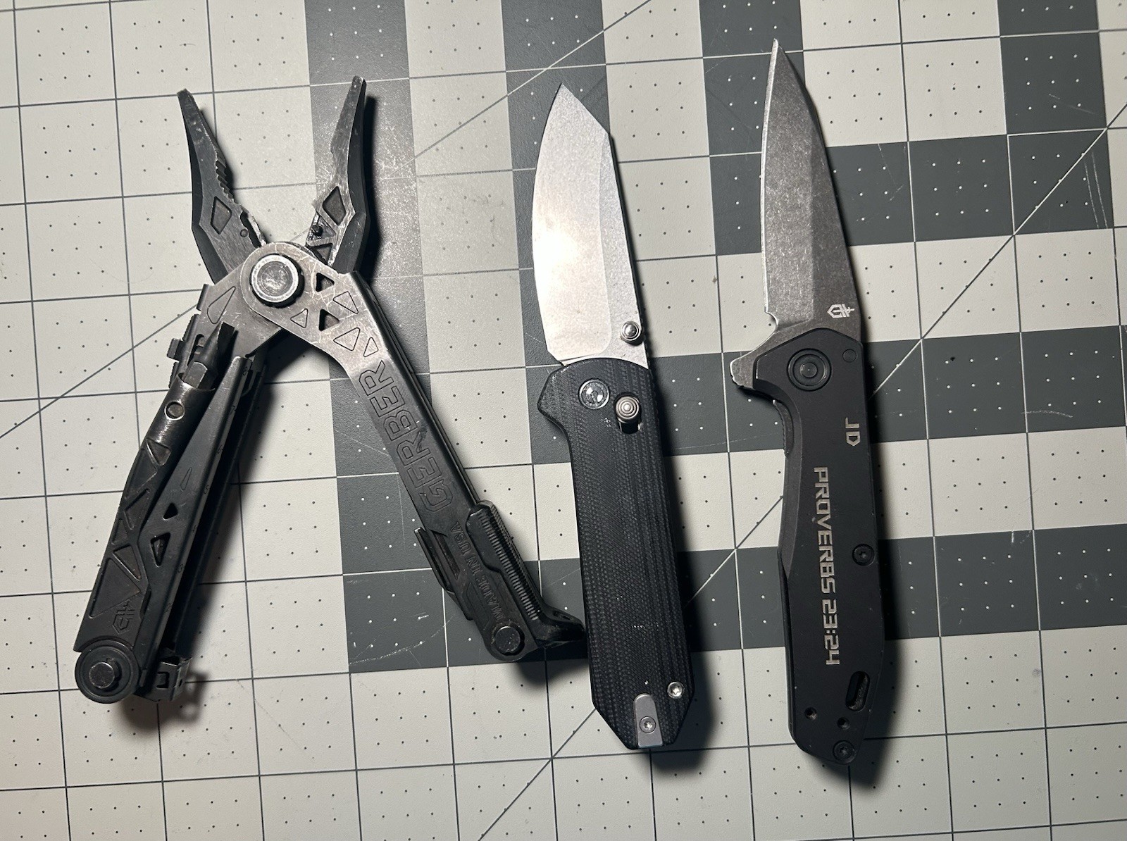 Gerber Center Drive Multi-Tool and Fast Ball Knife USA Made, And Civivi Axis