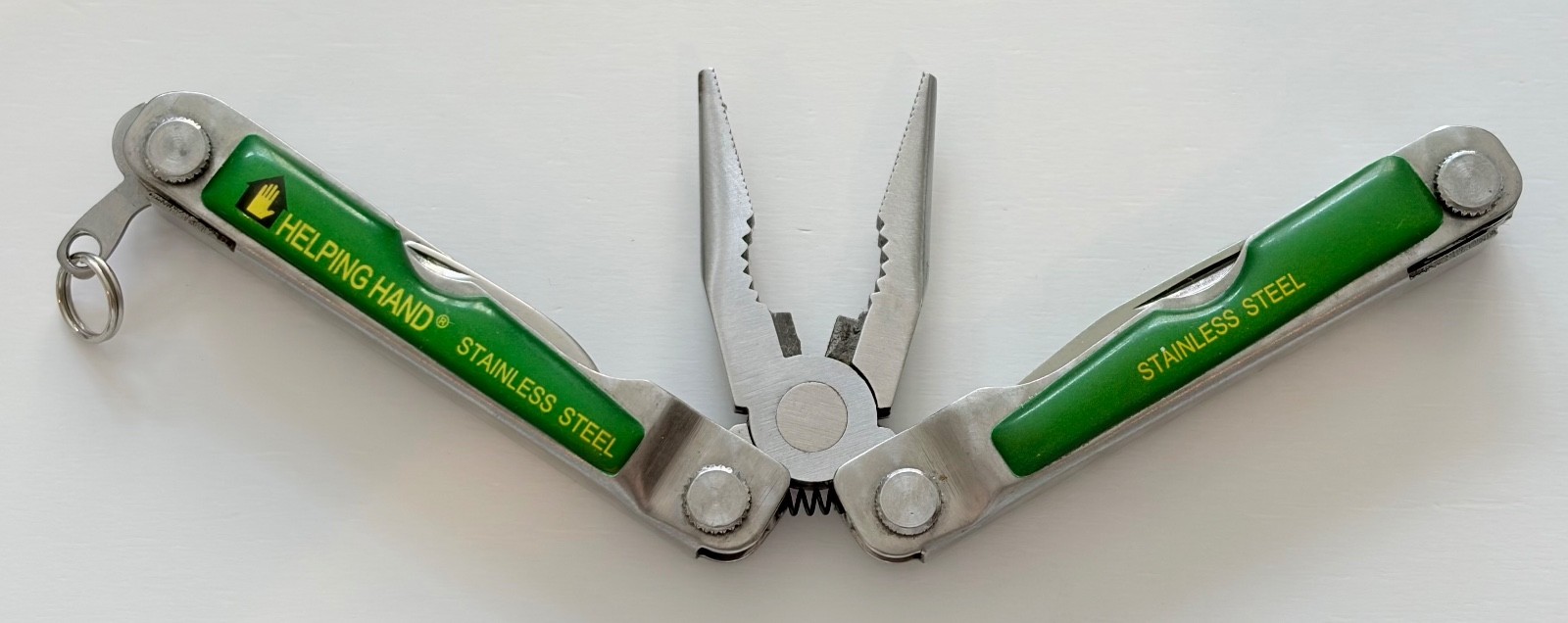 Helping Hand Folding Multitool 9-in-1 Pliers Knife Scissors Stainless Steel Case