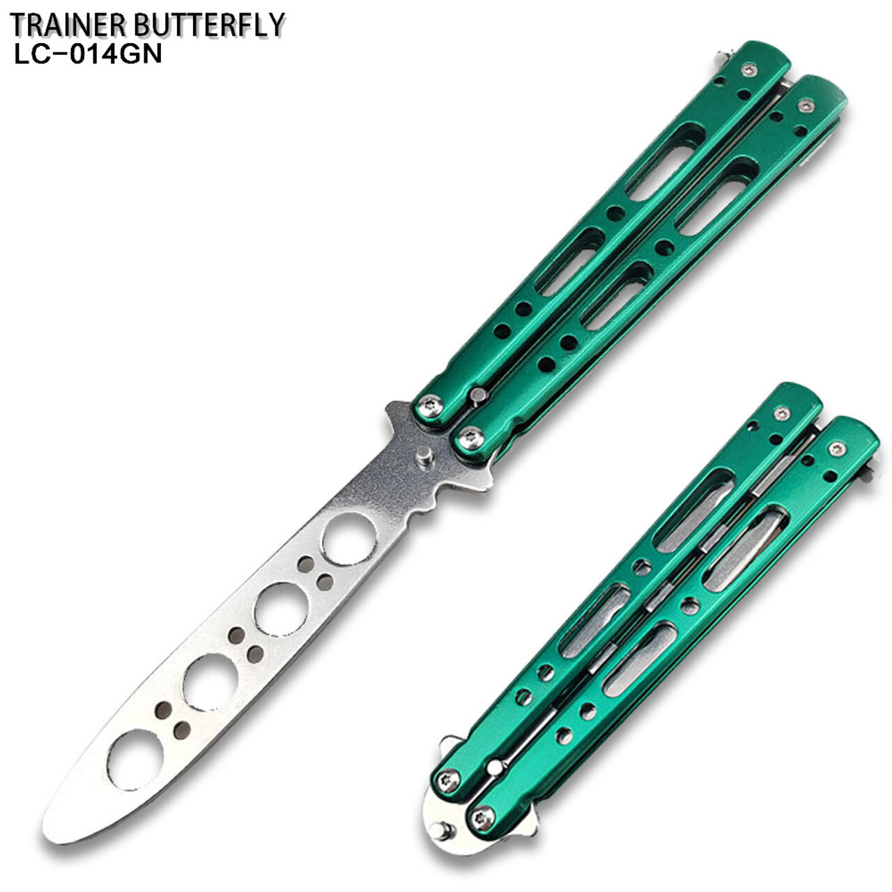 Non-Sharp Knife Trainer Style Green Soft Handle Trainer for Martial Art