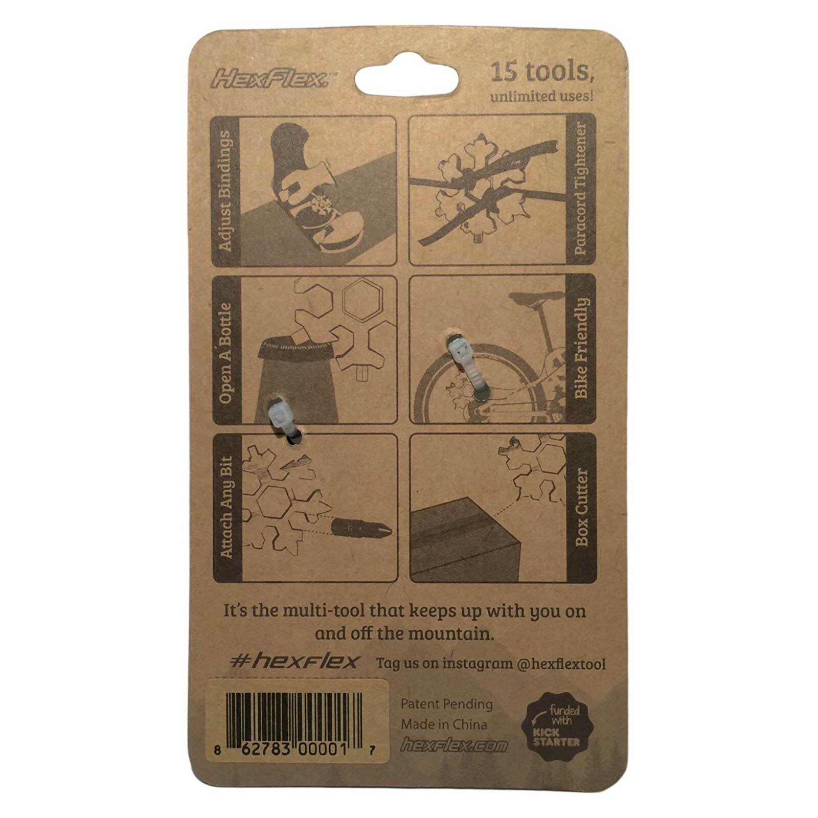 HexFlex Multi-tool Standard/Metric Snowflake, Stainless Steel