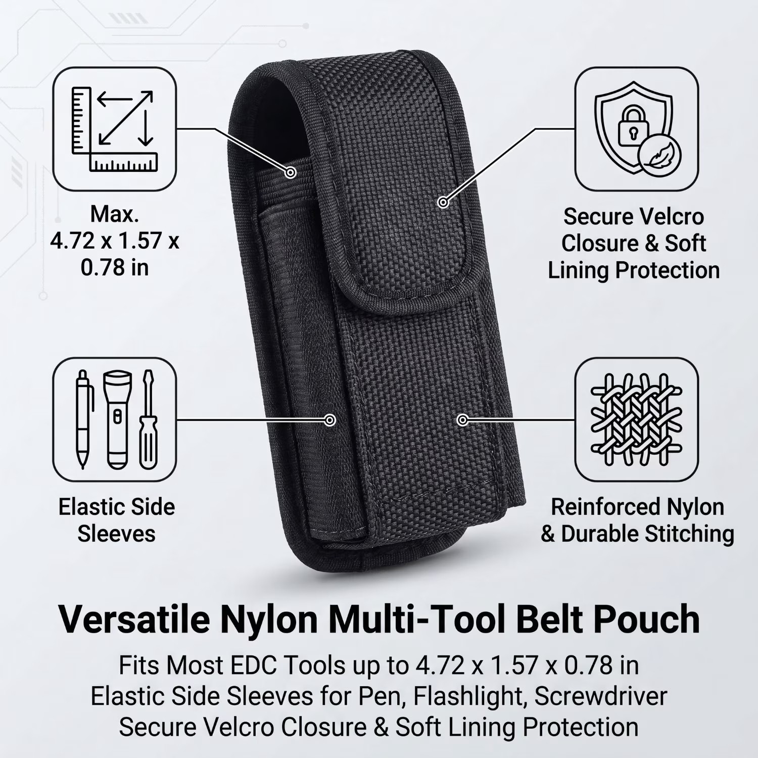 Multitool Sheath EDC Pouch Case Belt Clip Tool Holder Bag Camping Hiking Pocket
