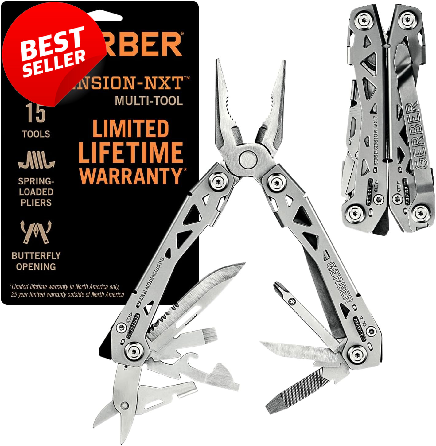 15-in-1 EDC Multi Tool w/ Knife Pliers Wire Stripper Stainless Steel Gear – US