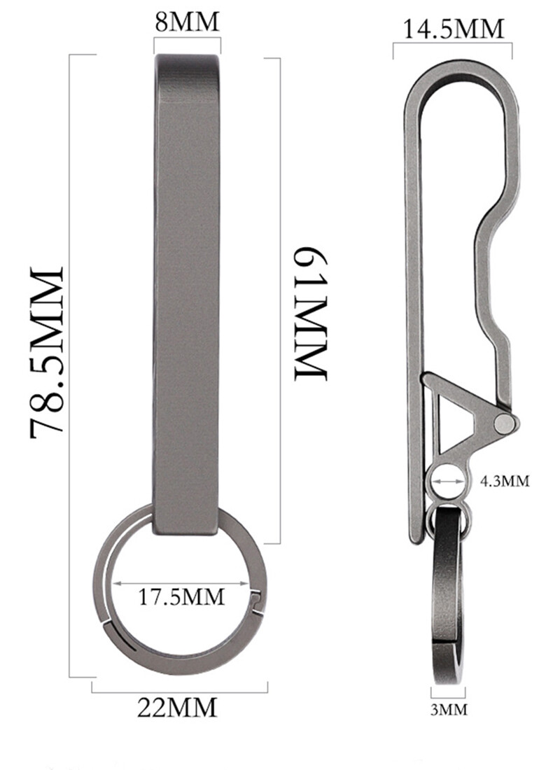 EDC Titanium Alloy Quick Buckle Detach Belt Waist hanging keychain Key Ring Tool