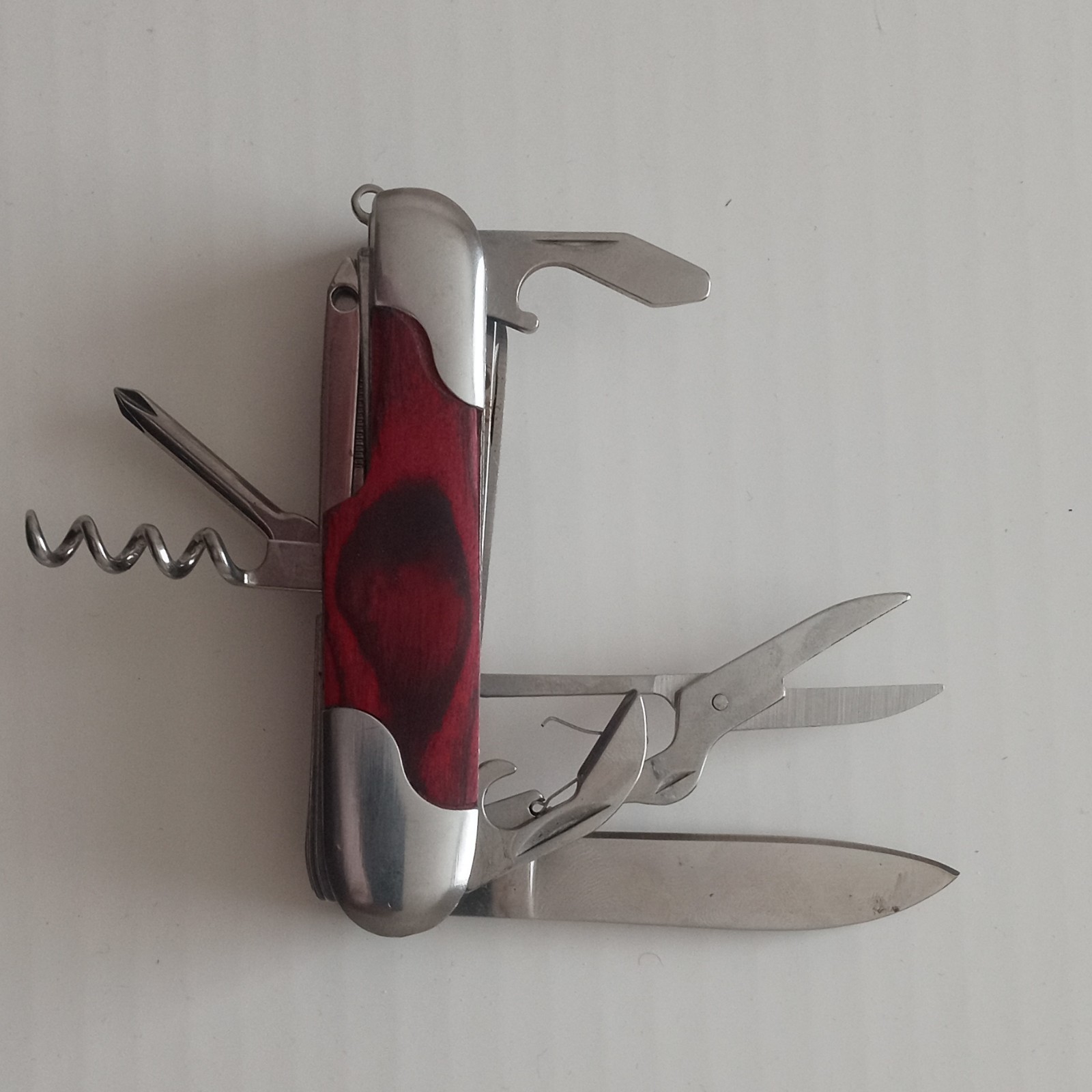 NRA Stainless Steel/Wood 5-in-1 Multi-Tool Knife 2.25″ Lanyard Ring