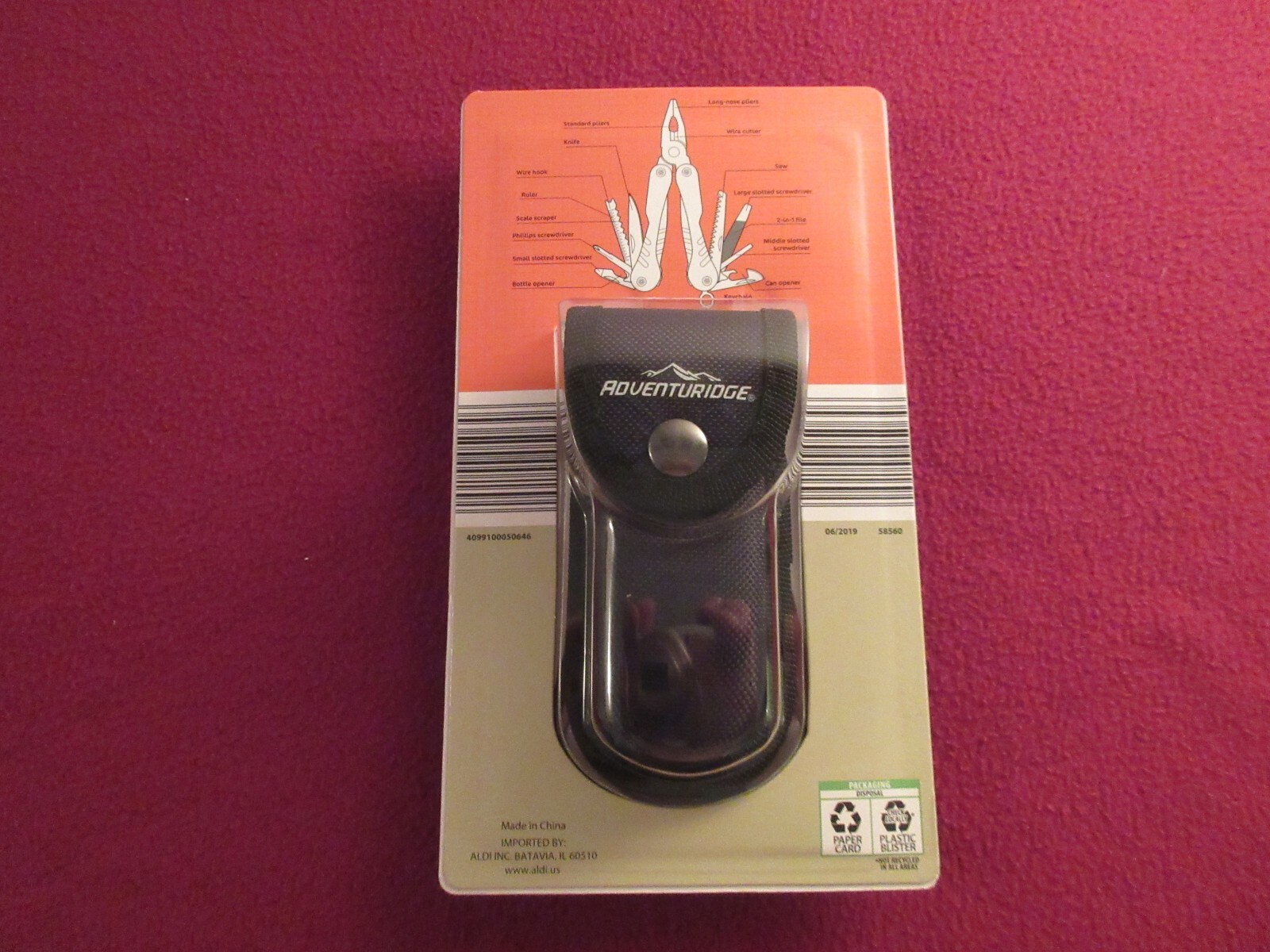 ADVENTURIDGE 17-in-1 Multi Tool With holder New Factory Sealed
