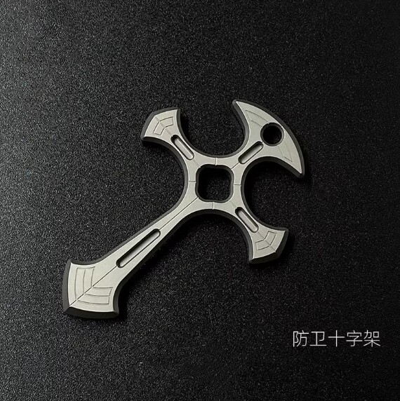 Metal CNC Cross Necklace Pendant Bead Outdoor Tools Keychain