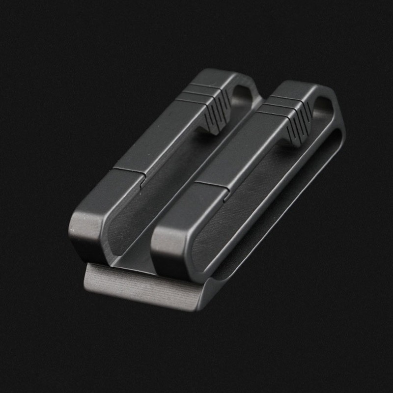 Men s Business Genuine for Titanium Alloy Belt Buckle Clip for Key Ring Holder B